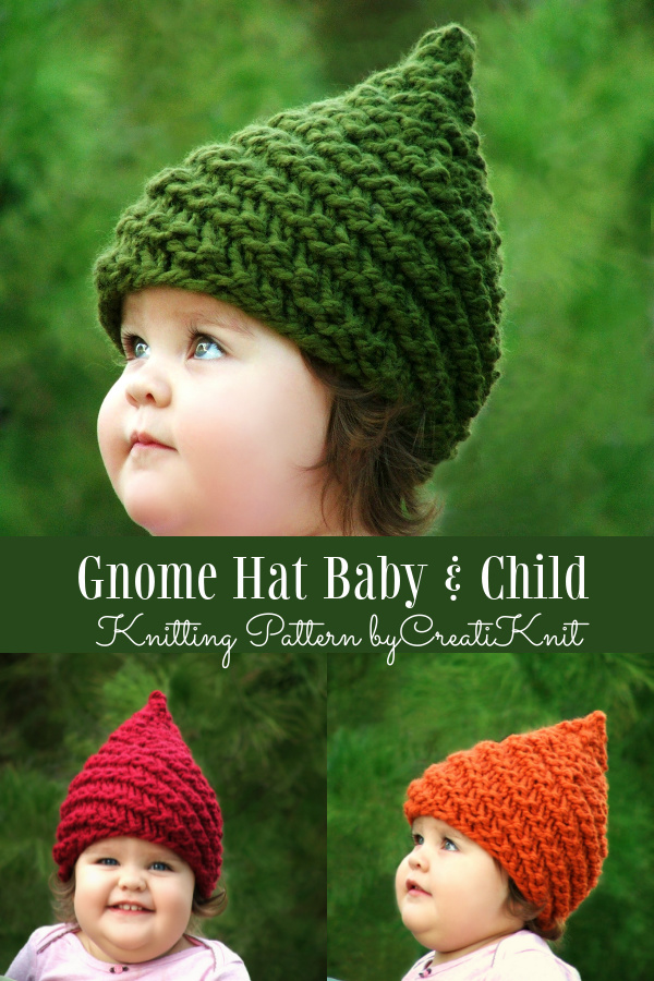 Baby & Child Gnome Hat Knitting Patterns