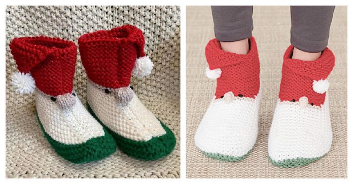 Christmas Gnome Slippers Free Knitting Pattern