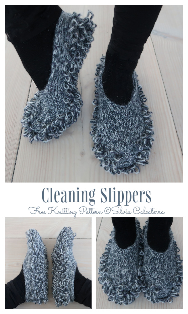 Cleaning Slippers Free Knitting Pattern