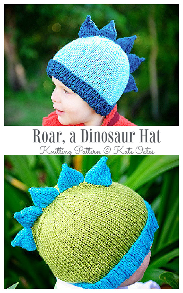 Dinosaur Hat Knitting Patterns - All Sizes