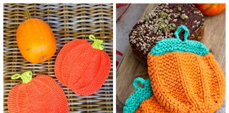 Pumpkin Potholders Free Knitting Patterns