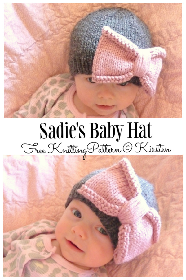 Baby Bow Hat Free Knitting Patterns