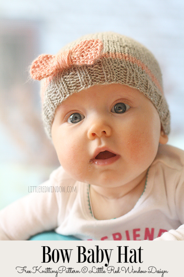 Knit Bow Baby Hat Free Knitting Patterns
