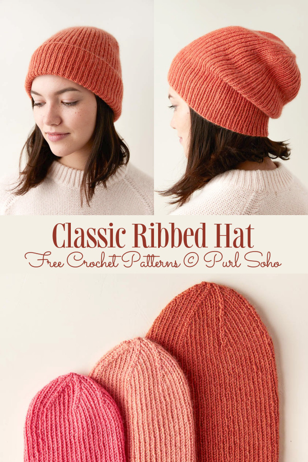 Classic Ribbed Hat Free Knitting Pattern