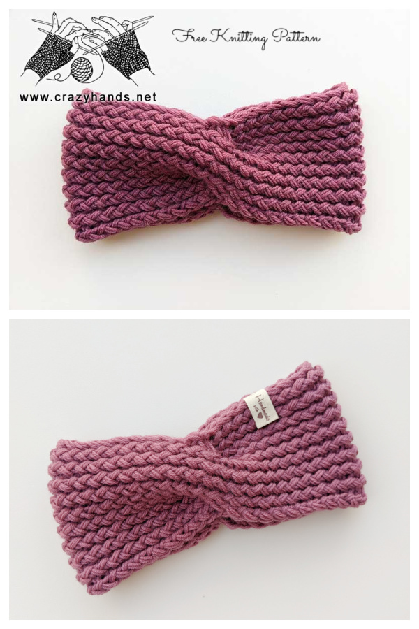Quick Twisted Headband  Free Knitting Patterns