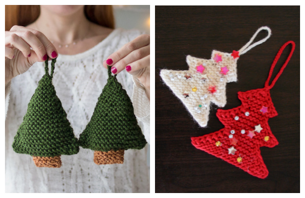 easy knit christmas tree decorations