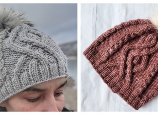 First Tracks Cable Beanie Hat Free Knitting Pattern