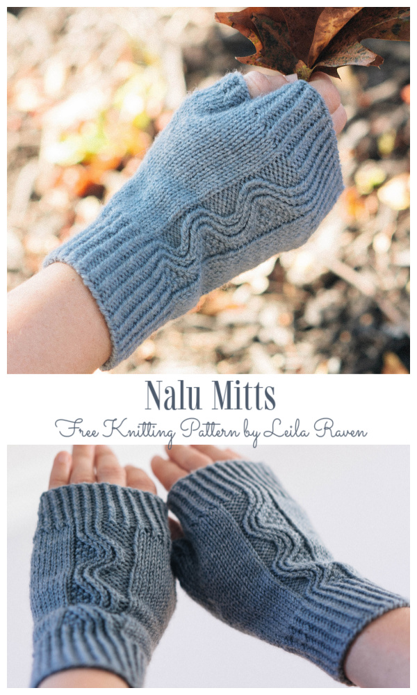 Knit Twist Nalu Mitts Free Knitting Pattern