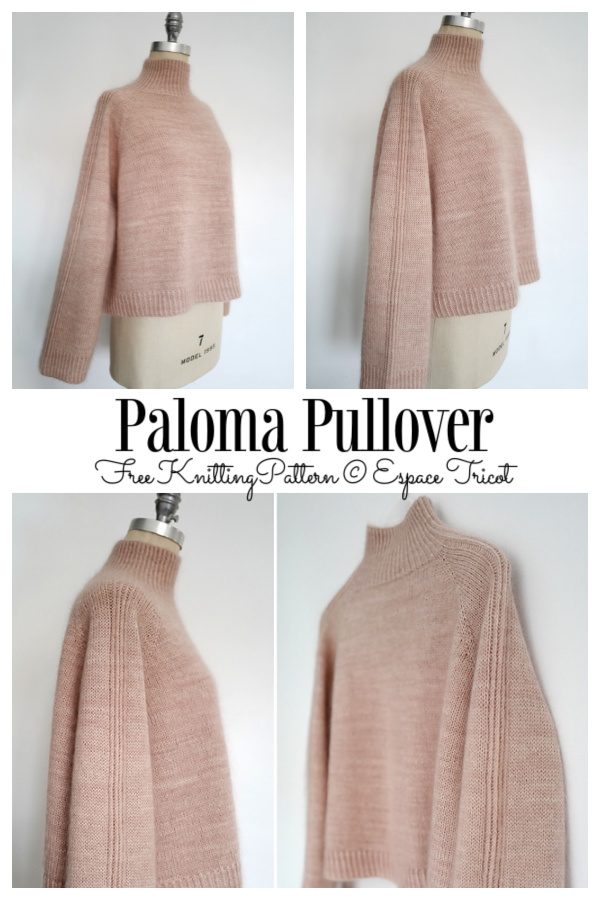Paloma Turtle Neck Sweater Free Knitting Patterns