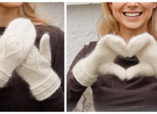 Valentine Heart Mittens Free Knitting Pattern