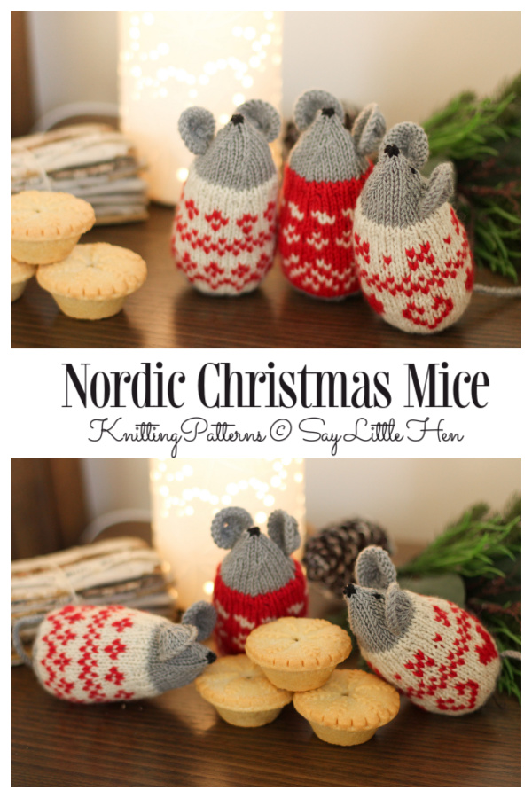 Amigurumi Nordic Christmas Mice Knitting Patterns