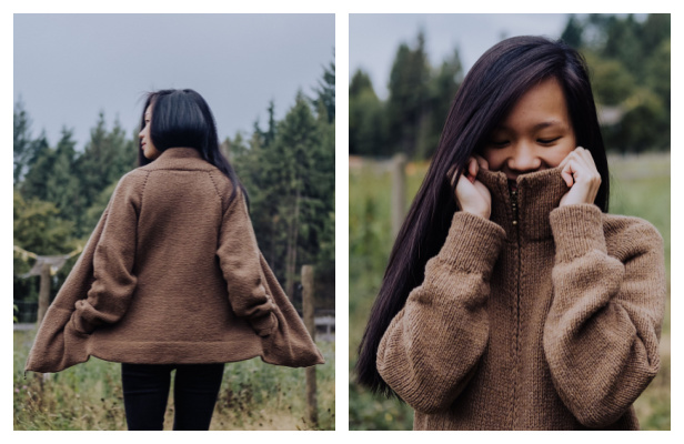 Coastal Zip Up Sweater Coat Knitting Pattern