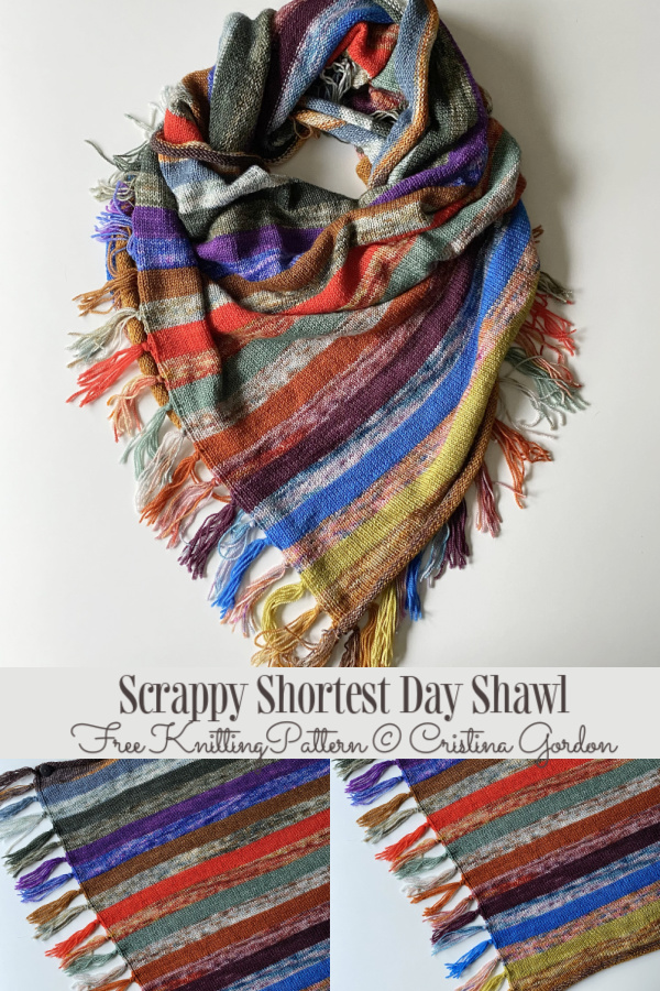 Scrappy Shortest Day Shawl Free Knitting Pattern