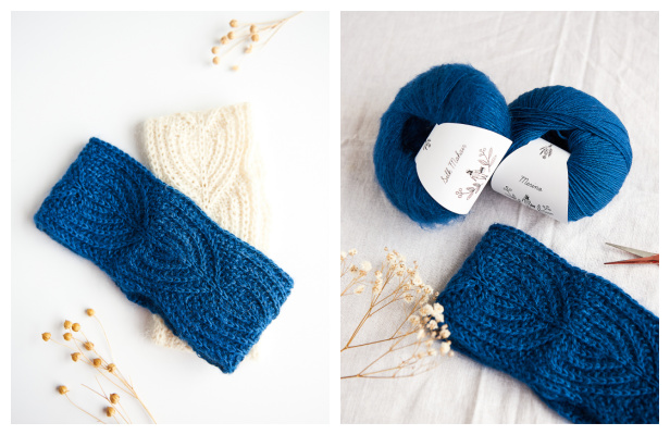 Snow Drop Headband Free Knitting Pattern