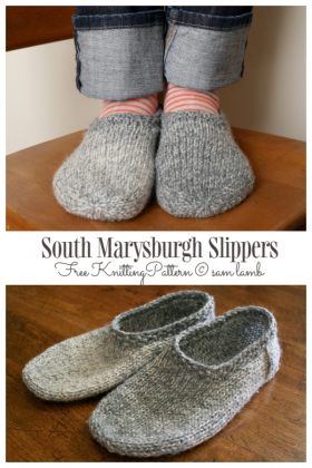 5 Knit Basic Sock Slippers Free Knitting Patterns - Knitting Pattern