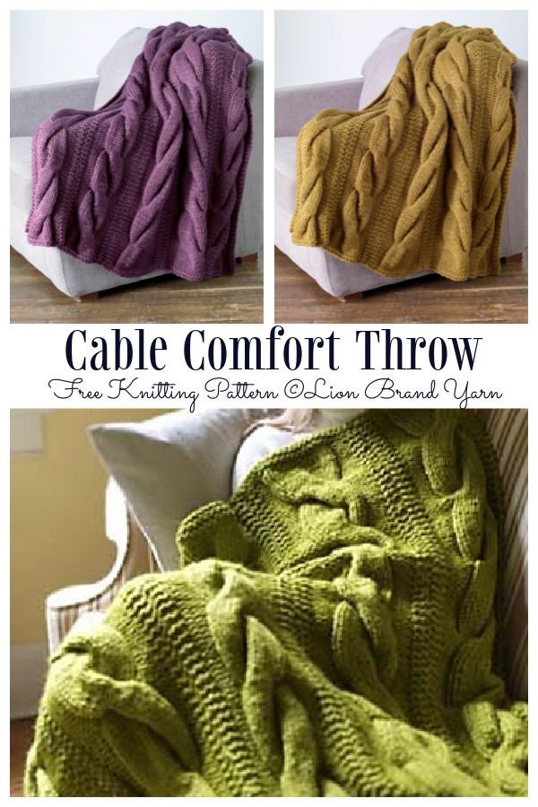 Cable Comfort Throw Free Knitting Pattern