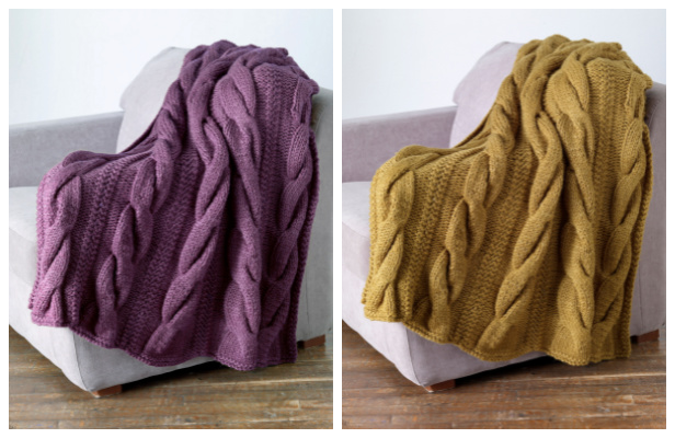 Cable Comfort Throw Free Knitting Pattern