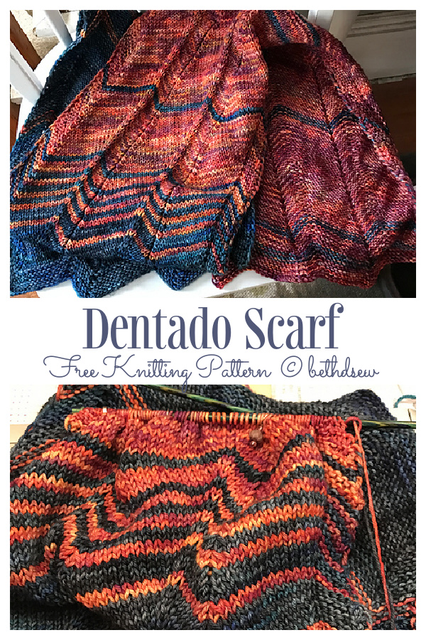 Dentado Chevron Scarf Free Knitting Patterns