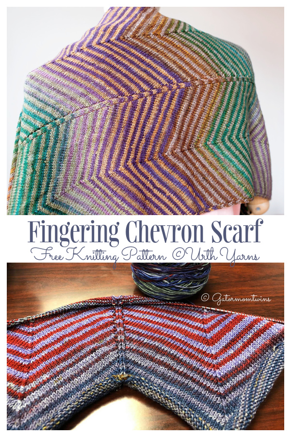 Fingering Chevron Scarf Free Knitting Patterns