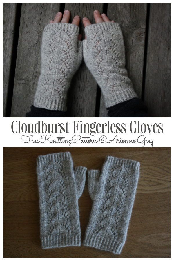 Cloudburst Fingerless Gloves Free Knitting Patterns 
