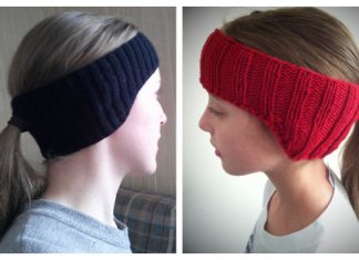 Knit Ponytail Fitness Headband Free Knitting Pattern
