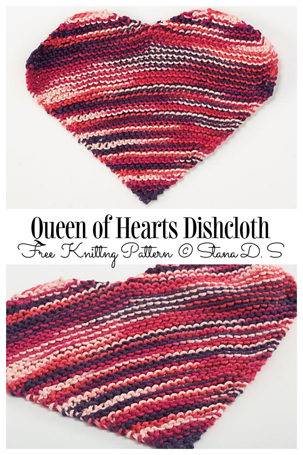 Queen of Hearts Dishcloth Free Knitting Patterns