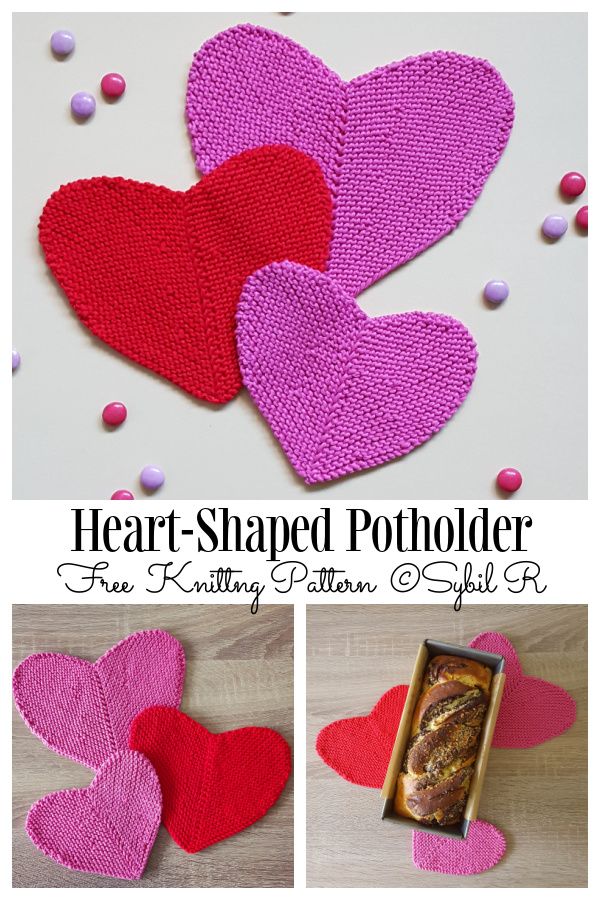 Heart-Shaped Potholder Free Knitting Patterns 