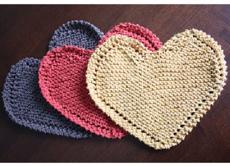 Heart-Shaped Dishcloth Free Knitting Patterns