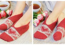 Knit Heart Slippers Free Knitting Pattern