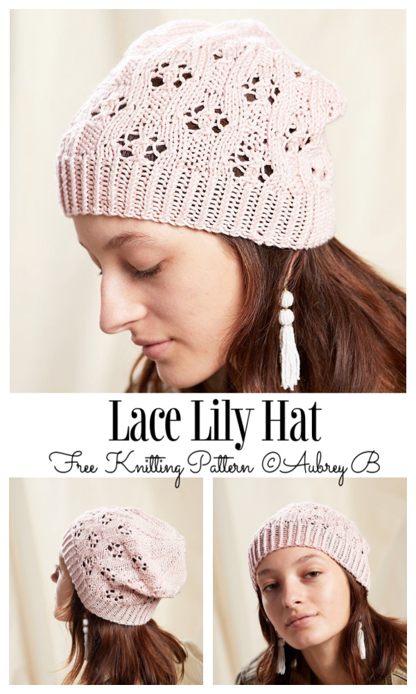 Lace Lily Hat Free Knitting Pattern