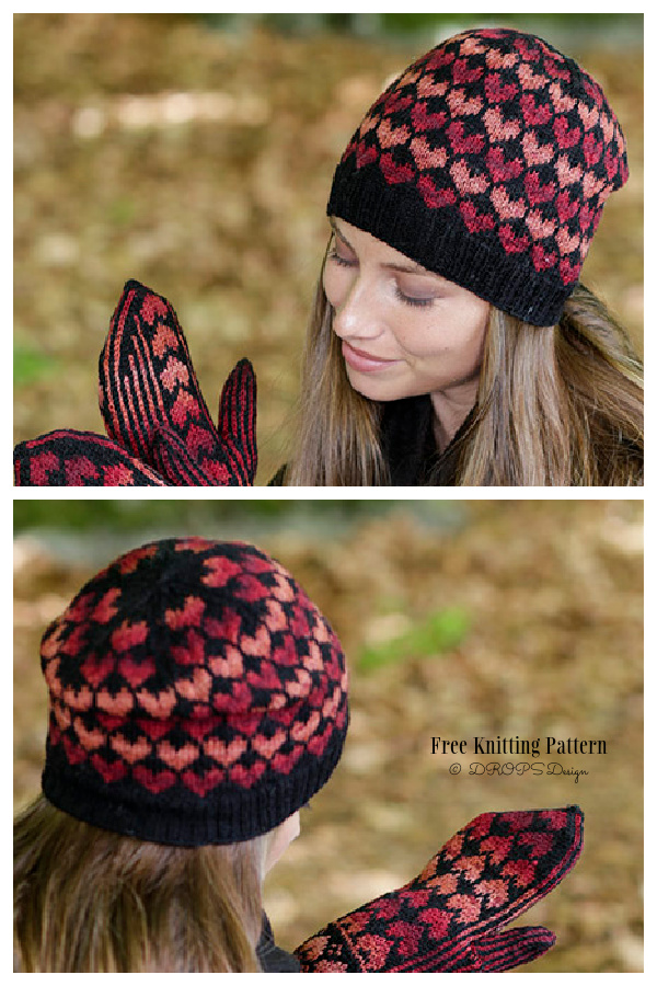 Knit Queen of Hearts Hat Free Knitting Patterns