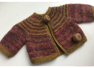 5 Hour Baby Sweater Cardigan Free Knitting Pattern (0-6 M)