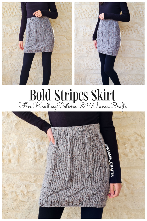 Bold Stripes Skirt Free Knitting Pattern