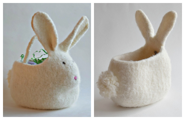 Bunny Easter Basket Knitting Patterns