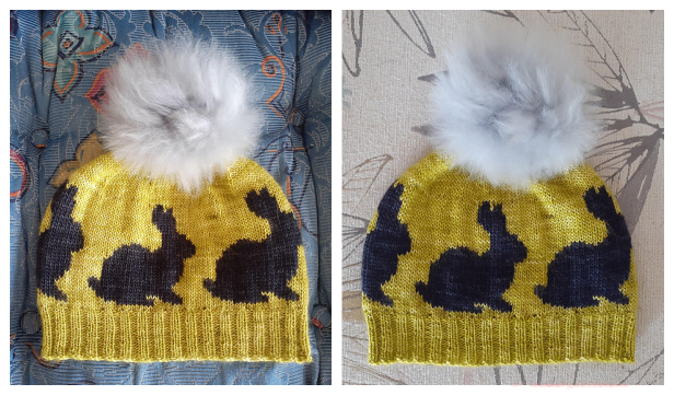 Bunny Silhouette Hat Free Knitting Pattern