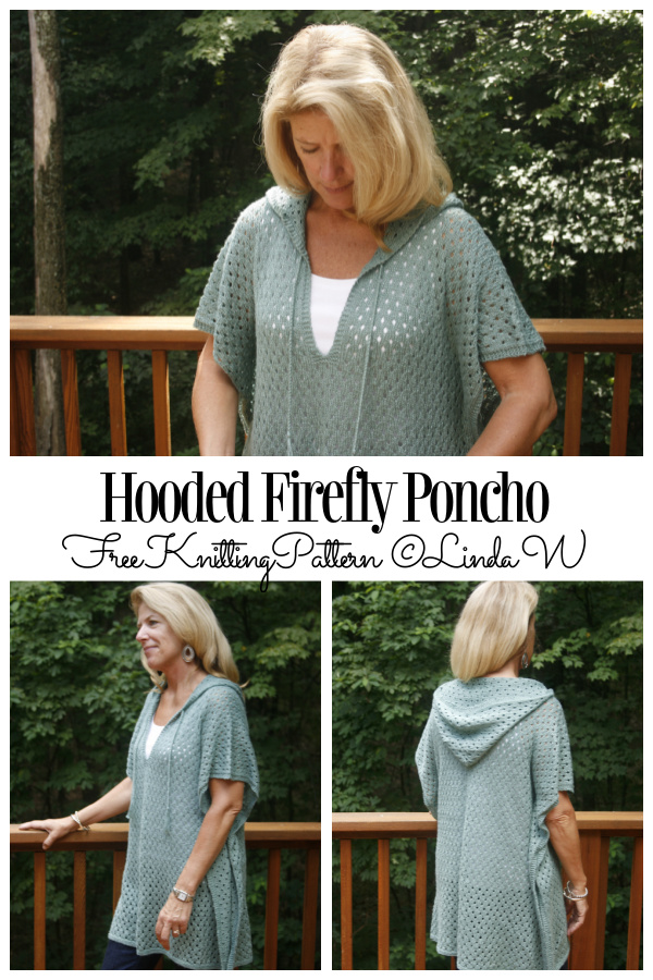 Knit Hooded Firefly Poncho Free Knitting Pattern