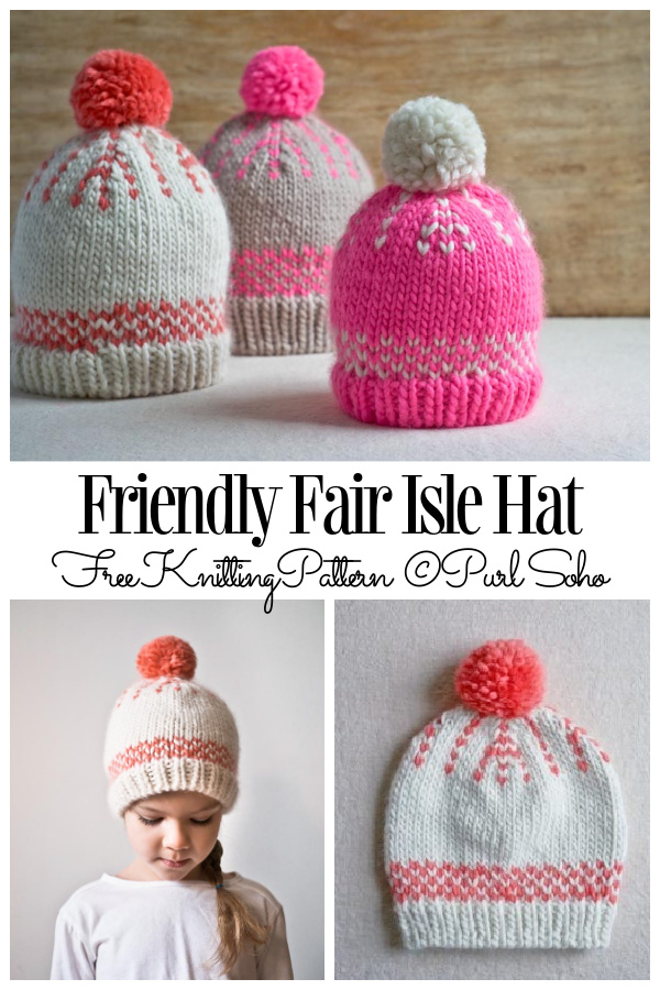 Knit Friendly Fair Isle Hat Free Knitting Pattern