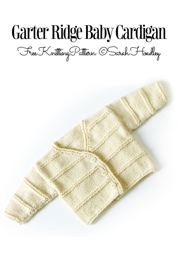 Knit Garter Ridge Baby Cardigan Free Knitting Pattern