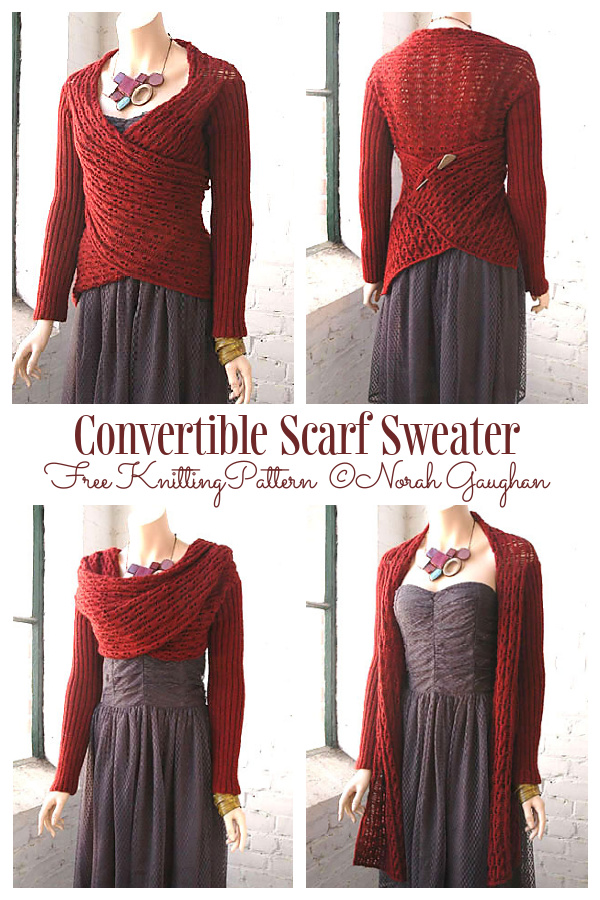 Juliana Convertible Scarf Sweater Free Knitting Pattern