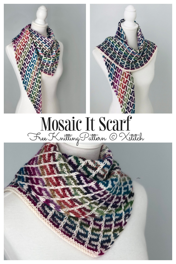 Mosaic It Scarf Free Knitting Pattern