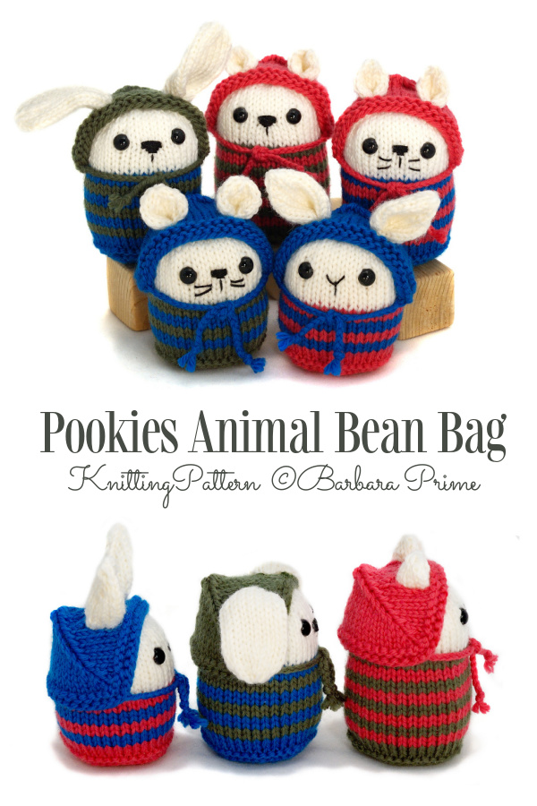 Pookies Animal Bean Bag Knitting Pattern