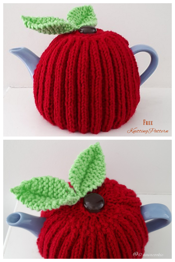 Apple Tea Cozy Free Knitting Patterns 