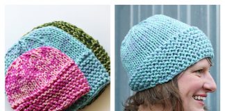 Easy Blustery Beanie Hat Free Knitting Pattern