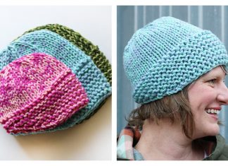 Easy Blustery Beanie Hat Free Knitting Pattern