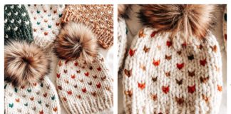 Fair Isle Tiny Hearts Hat Free Knitting Pattern + Video