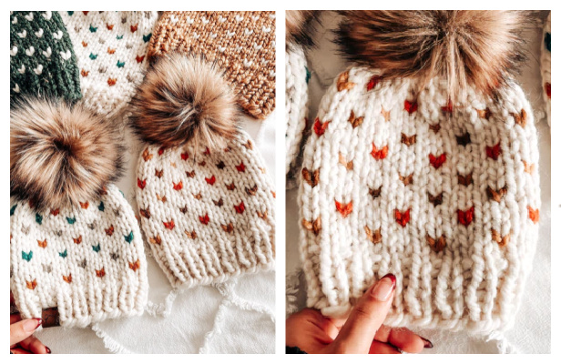 Fair Isle Tiny Hearts Hat Free Knitting Pattern + Video