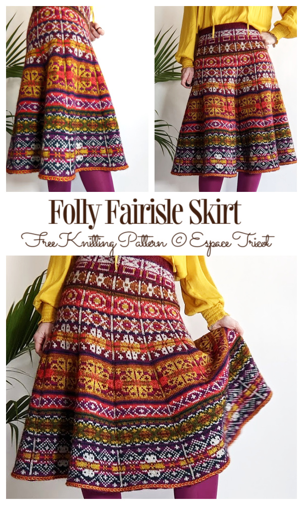 Knit Folly Fairisle Skirt Free Knitting Pattern