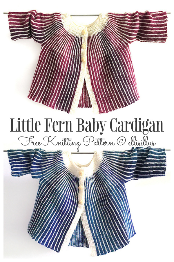 Knit Little Fern Baby Cardigan Free Knitting Pattern