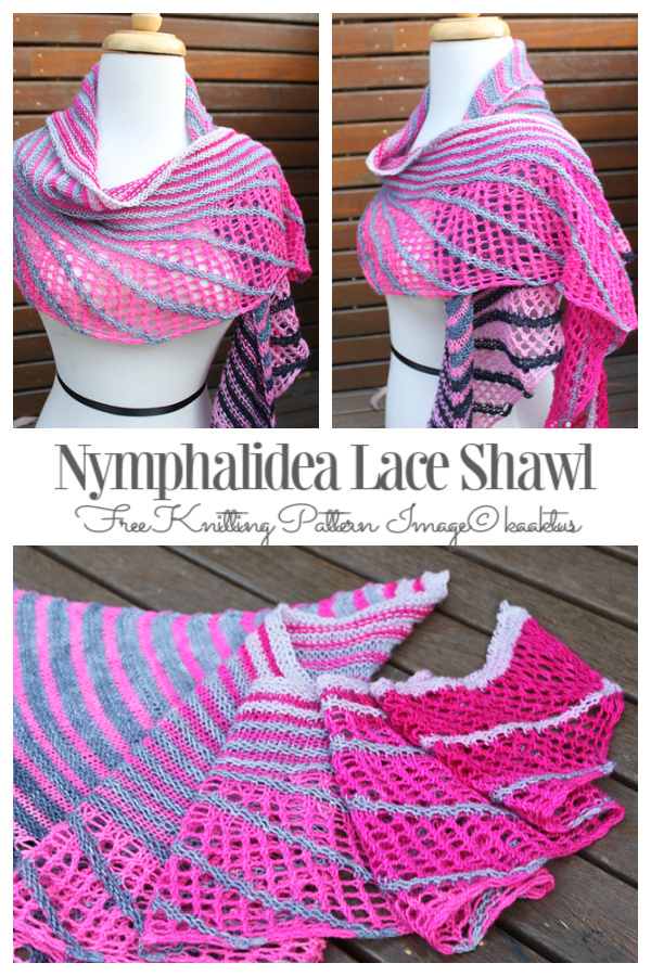 Knit Nymphalidea Lace Shawl Free Knitting Pattern