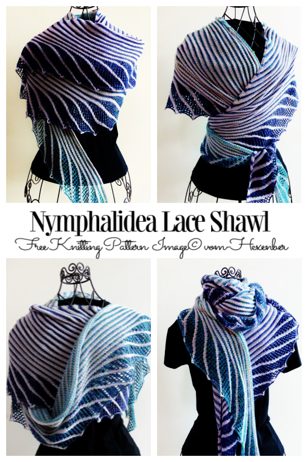 Knit Nymphalidea Lace Shawl Free Knitting Pattern